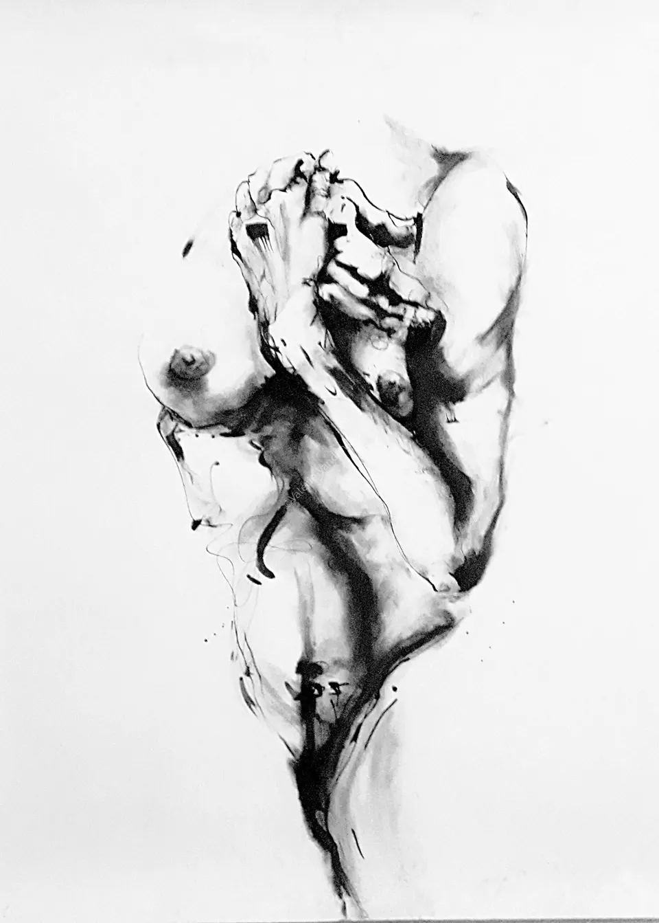 Dessin · fusain, encre de Chine et plume · 80 × 120 cm